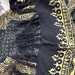 Black and Gold Patterned Scarf